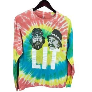 Cheech & Chong T Shirt Mens Small Tie Dyed LIT Graphic Tee Long‎ Sleeve Cotton